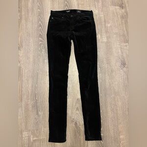 Adriano Goldschmied The Legging Super Skinny Black Velour Velvet Size 24